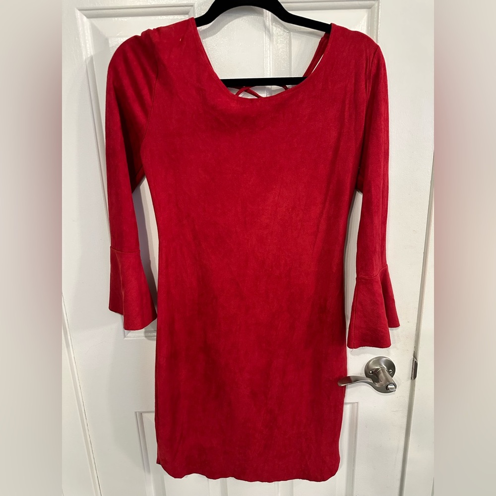 Used once dress with suede like material from Paris